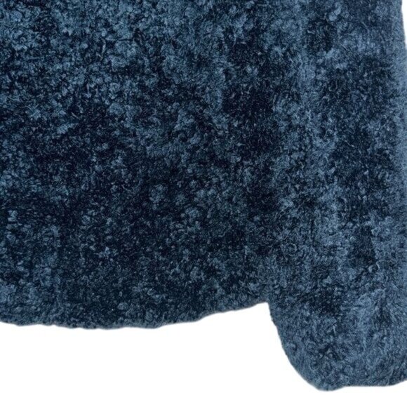 Pendleton Womens Sherpa Fleece Jacket S/CH Navy Blue Plaid Accent Zip-Up Collar - Picture 5 of 8